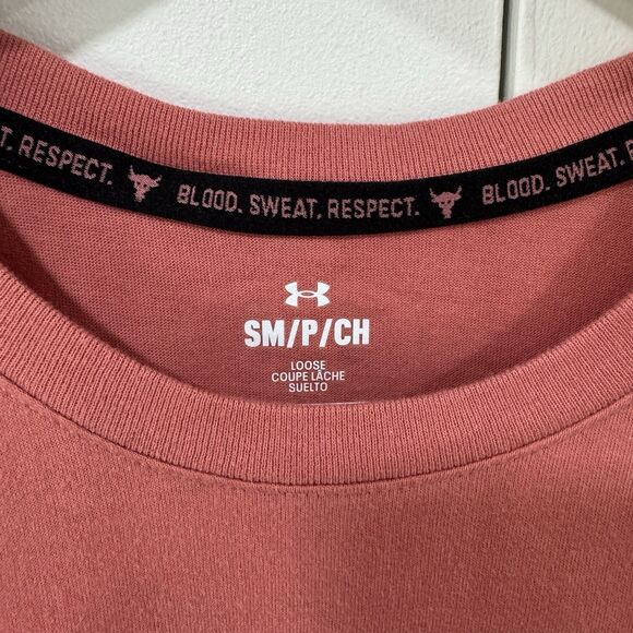 Under Armour Project Rock Shirt Men Small Show Your Gym Iron Paradise Pink Coral - Picture 5 of 11